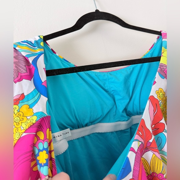 Trina Turk One Piece Swimsuit Womens XS/S Floral Multicolor Maximalist Vacation - Picture 6 of 9